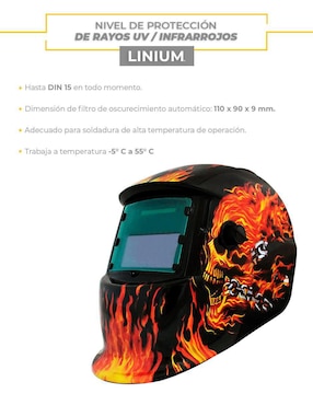 Careta para soldar Linium