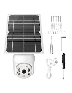 Cámara solar de seguridad Steren alámbrica Full HD 180° con capacidad para grabar para exterior