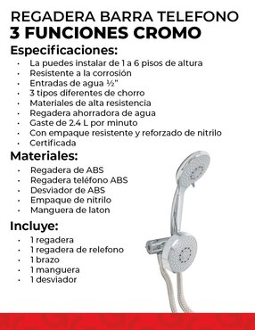Regadera para baño Dica