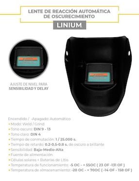 Careta para soldar Linium