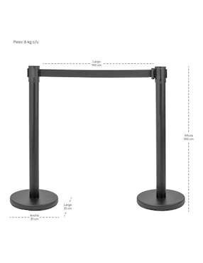 Set de poste delimitador para fila Gutstark