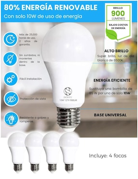 Foco LED Dosyu Technology 80 W de consumo 10 W de iluminación 900 lm
