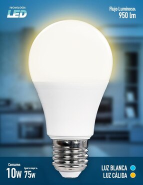 Foco LED Icon 10 W de consumo 75 W de iluminación 950 lúmenes