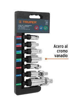 Juego de dados Truper adaptadores y nudos 7 piezas