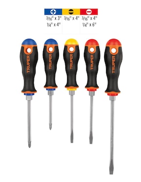 Set de desarmadores Truper 5 piezas