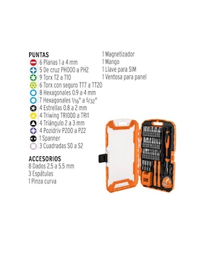 Set desarmador multipuntas Truper 76 piezas