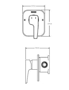 Monomando para baño Helvex
