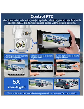 Cámara wi-fi de seguridad Genérica inalámbrica full hd 360° con capacidad de grabar para interior y exterior