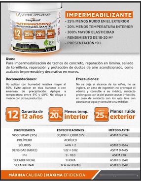 Impermeabilizante acrílico United Appliance