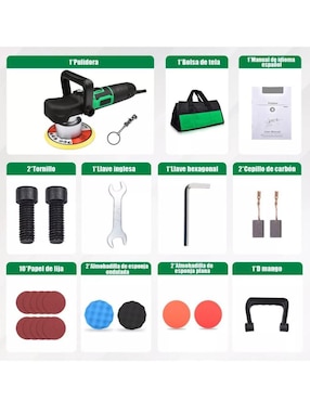 Kit pulidora y lijadora rotativa 900 W