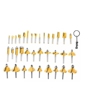 Juego brocas para madera con 37 piezas
