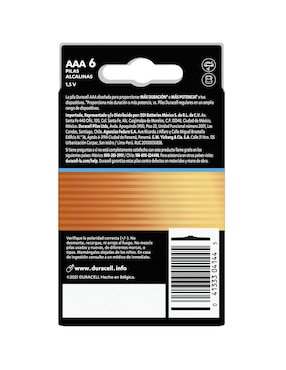 Batería AAA alcalino Duracell 1.5 V