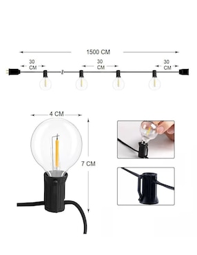 Serie de focos LED Genérica con 25 focos
