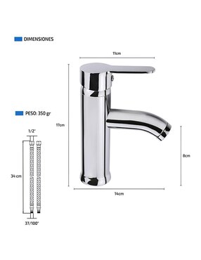 Llave mezcladora para baño Wünd