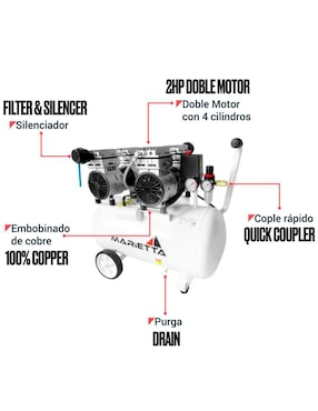 Compresor 50 L Marietta 2 HP