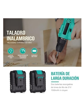 Set taladro atornillador inalámbrico Wünd W550ND de 21 V