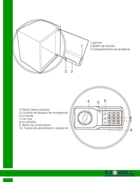Caja fuerte manual y eléctrica Kashbill