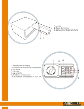Caja fuerte manual y eléctrica Kashbill