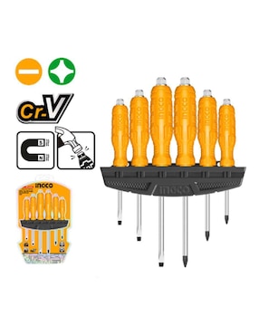 Set de desarmadores Ingco hsgtdc180601 6 piezas