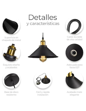 Lámpara colgante Incandescente y LED Wünd 3 piezas