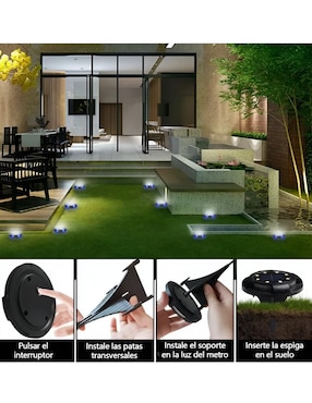 Lámpara solar LED Wünd 8 piezas