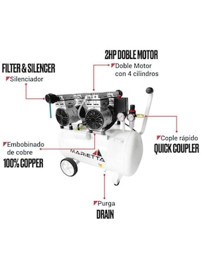 Compresor 50 L Marietta 1 HP