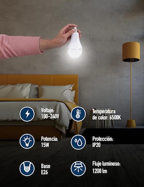 Foco de emergencia Icon 7 W de consumo 15 W de iluminación 1200 lúmenes