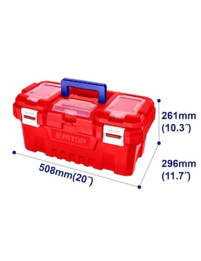 Caja de herramientas Emtop 1 compartimento