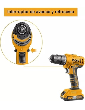 Set taladro atornillador inalámbrico Ingco UCDLI20012 de 110 - 120 V