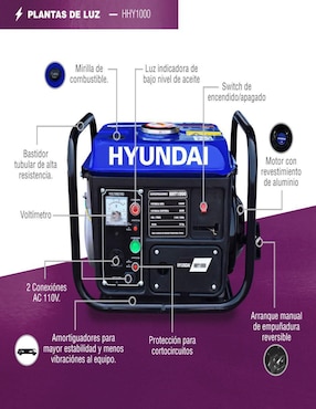 Generador eléctrico Hyundai 1.44 kw