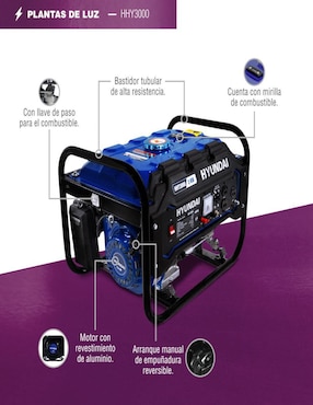 Generador eléctrico Hyundai 1.44 Kw
