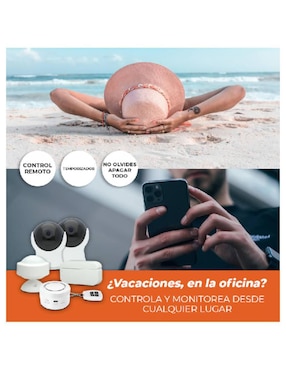 Kit 2 cámaras de seguridad Tecnolite Connect inalámbrica HD 114° visión nocturna para interior