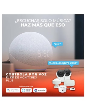 Kit 2 cámaras de seguridad Tecnolite Connect inalámbrica HD 114° visión nocturna para interior