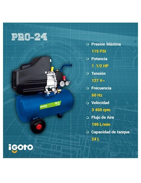 Compresor 24 L Igoto 1/2 HP