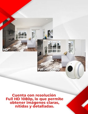 Cámara Wi-Fi de seguridad Secucore inalámbrica Full HD 75° con capacidad para grabar visión nocturna para interior