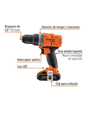 Rotomartillo, atornillador y llave Truper COMBO-20A2 54 W