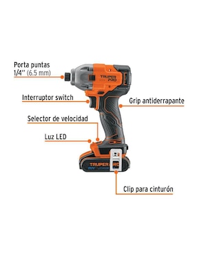 Rotomartillo, atornillador y llave Truper COMBO-20A2 54 W