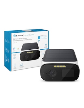 Cámara solar de seguridad Steren inalámbrica HD 60° con capacidad para grabar visión nocturna para exterior