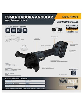 Esmeril angular Igoto 20 V