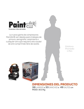 Compresor 10 L Evans 1.5 hp