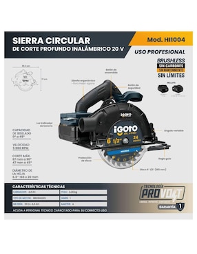 Sierra circular Igoto hi1004 220 W
