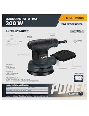Lijadora roto orbital Igoto 300 W