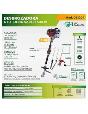 Desbrozadora a gasolina Igoto de hilo o cuchilla DB1004