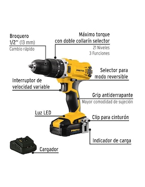 Rotomartillo y atornillador Pretul COMBO-20P 40 W