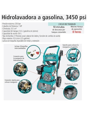 Hidrolavadora Total TGT250206 3450 psi