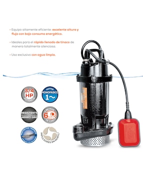 Bomba de agua sumergible Evans 3/4 HP