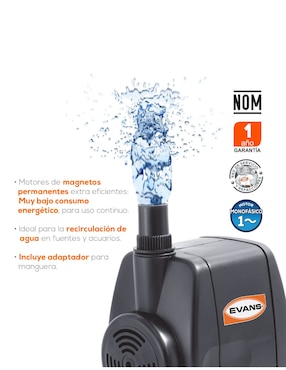 Bomba de agua fuente de ornato Evans 1/3 hp