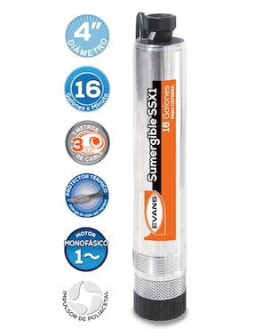 Bomba de agua sumergible Evans 1/2 hp