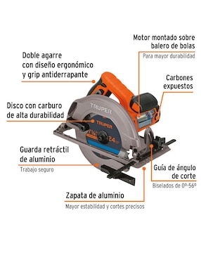 Sierra circular Truper 7-1/4 1700 w
