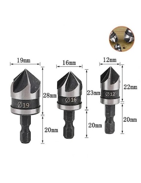 Broca multimateriales Ventdepot con 3 piezas